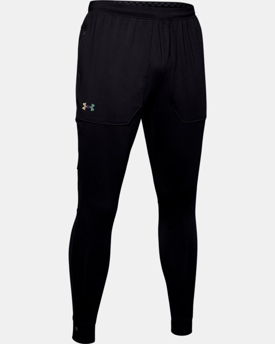 Men's UA RUSH™ Fitted Pants, Black, pdpMainDesktop image number 3